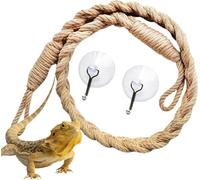 Lot de 2 échelles en corde pour reptiles avec crochet et ventouse, échelle décorative pour terrarium, accessoires pour lézards, serpents, gecko couronne et cancer à l'hérémite