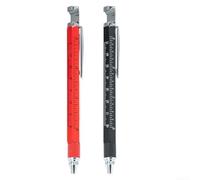 Lot de 2 échelles métriques multifonctions avec règle et stylo pour tournevis, stylet capacitif pour écran tactile (bleu argenté)