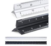 Lot de 2 échelles triangulaires 30 cm de longueur en aluminium 1:20 1:25 1:50 1:75 1:100 1:150/1:100 1:200 1:250 1:300 1:400 1:500 tectes ingénieurs,études d'architecture