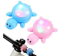 Lot de 2 éclairages pour trottinette, lumières LED colorées en forme de tortue avec 3 modes d'éclairage, lumières de signalisation LED en forme de grenouille, lumières de signalisation LED étanches