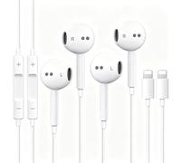 Lot de 2 écouteurs filaires certifiés MFi avec connecteur Lightning, écouteurs avec microphone et contrôle du volume, compatibles avec iPhone 14 13 12 11 Pro Max, SE, XS, XR, X, 8, 7