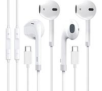 Lot de 2 écouteurs filaires de type C avec microphone, écouteurs USB C et télécommande antibruit pour iPad Pro, Pixel 7/6/6a/5/4, Galaxy S23/S22/S21/S20/Ultra Note 10/20