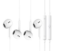 Lot de 2 écouteurs filaires pour iPhone 14 - Réduction du bruit - Microphone intégré et contrôle du volume - Écouteurs pour iPhone 14/13/12/11/XR/XS/X/8/7/6/SE/Pro Max, compatible avec tous les