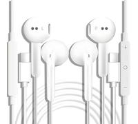 Lot de 2 écouteurs filaires USB C de type C avec micro et contrôle du volume pour iPhone 15/16 Plus, iPad, Samsung Galaxy S25, S24, S23, S22, S21, FE, iPad Pro, Huawei, Google Pixel