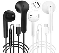 Lot de 2 écouteurs filaires USB C de type C avec micro et contrôle du volume pour iPhone 15 Plus, Samsung Galaxy S23, S22, S21 FE, iPad Pro, Huawei, Google Pixel