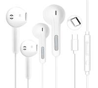 Lot de 2 écouteurs filaires USB C pour iPhone 17/16/15, Samsung Galaxy S25 | Connexion USB C, casque filaire, compatible iPhone, design intra-auriculaire, Plug & Play, Samsung Galaxy S23 S22 S21