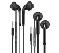 Lot de 2 écouteurs intra-auriculaires 3,5 mm avec microphone, câble, casque filaire écouteurs pour téléphone portable, compatibles avec Samsung Galaxy A52 Google Pixel Tablet PC Gaming S6-ej