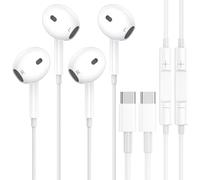 Lot de 2 écouteurs intra-auriculaires avec câble USB C pour Samsung Galaxy S25 Ultra S24 FE S23 S22 S21 A17 5G A16 A15 A56 A55 A36, écouteurs intra-auriculaires type C avec microphone pour iPhone 17