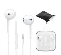 Lot de 2 écouteurs intra-auriculaires filaires de 3,5 mm avec micro et télécommande avec pochette pour téléphone 6, 6S, 6Plus, 5, 5S, 5C, 4S, 4, Pad, Pod Huawei Android et smartphones