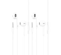 Lot de 2 écouteurs intra-auriculaires filaires, isolation du bruit, avec microphone, compatibles avec Phone Pad, Samsang HuaWei, lecteurs MP3, smartphones et ordinateurs portables