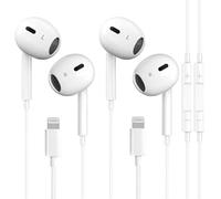 Lot de 2 écouteurs Lightning avec câble, certifiés Apple MFi pour iPhone 14/14 Plus/13/12/11/8/7 X Pro Max, écouteurs intra-auriculaires HiFi Audio Stéréo