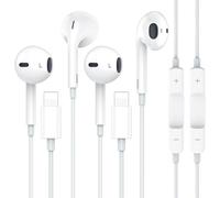 Lot de 2 écouteurs Lightning pour iPhone, micro, contrôle du volume, réduction du bruit