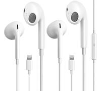 Lot de 2 écouteurs pour iPhone avec microphone et contrôle du volume - Écouteurs pour musique et appels téléphoniques, compatibles avec iPhone 7/8/X/XS/XR/se/11/12/13/14/Pro/Pro Max, prend en charge
