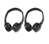 Lot de 2 écouteurs sans fil infrarouges pour lecteur DVD de voiture, appuie-tête vidéo, casque supra-auriculaire universel (noir)