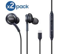 Lot de 2 écouteurs stéréo compatibles avec les modèles Samsung d'origine (OEM) et compatibles avec les Samsung Galaxy Note10, Note10+, S10, S9