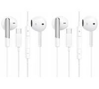 Lot de 2 écouteurs USB C de type C avec micro filaire, contrôle du volume, HiFi stéréo, écouteurs intra-auriculaires pour iPhone 17, 16, 15 Pro Max et iPad Pro Air Mini