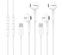 Lot de 2 écouteurs USB C pour iPhone 16 15, écouteurs de type C avec microphone et télécommande, antibruit, écouteurs filaires USB C pour iPhone 16 15 Pro Max, iPad Pro, Galaxy S25 S24 Ultra, Pixel
