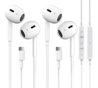 Lot de 2 écouteurs USB C pour iPhone 16/15 Pro Max Plus Type C Écouteurs filaires avec micro et télécommande antibruit pour iPhone 16/15 Pro, iPad Pro, Galaxy S23/S22/S21/S20/Ultra Note 10/20