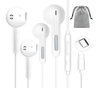 Lot de 2 écouteurs USB C pour iPhone 16 17, écouteur Filaire usbc écouteurs Intra Auriculaires avec Micro et contrôle du Volume pour iPhone 15 Plus Samsung Galaxy S23 S22 S21 iPad