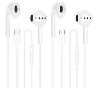 Lot de 2 écouteurs USB C pour iPhone 17 16 15 Pro Max, écouteurs filaires de type C avec microphone antibruit et contrôle du volume, écouteurs intra-auriculaires Hi-Fi compatibles avec iPhone/iPad Pro