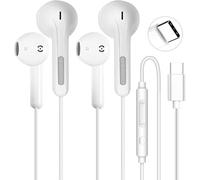 Lot de 2 écouteurs USB C pour iPhone 17 Pro Max/17 Air/17e/16/16e/16 Plus | ConnectionType C Écouteurs filaires (microphone et télécommande) antibruit pour lPad Pro, Galaxy S23, Pixel