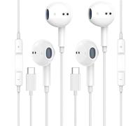 Lot de 2 écouteurs USB C pour Samsung S23 FE S22 S21 S20 A53 A54 Écouteurs filaires de type C avec microphone, contrôle du volume, basses stéréo, compatible avec la plupart des appareils USB C Android