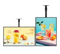 Lot de 2 écrans d'affichage numérique d'intérieur ultra-fins à suspendre avec Wi-Fi, télécommande, LED 2K, écran divisé intelligent, 1 Go de RAM, 32 Go de stockage, prend en charge Wi-Fi/HDMI/USB/RJ45