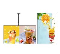 Lot de 2 écrans d'affichage numérique d'intérieur ultra-fins à suspendre avec Wi-Fi, télécommande, LED 2K, écran divisé intelligent, 1 Go de RAM, 32 Go de stockage, prend en charge Wi-Fi/HDMI/USB/RJ45