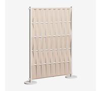 Lot de 2 écrans en aluminium et corde Tunas Beige Amande 105 x 150 cm