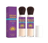 Lot de 2 écrans solaires en poudre minérale SPF 30, résistant à l'eau pendant 80 minutes, durable, léger, respirant, finition mate naturelle, facile à appliquer pour les enfants