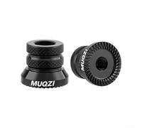 Lot de 2 écrous coniques à dégagement rapide M5 avec rondelles, alliage d'aluminium antidérapant pour roue avant et arrière de vélo, pièces de rechange anodisées légères (noir)