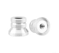 Lot de 2 écrous coniques à dégagement rapide M5 avec rondelles, alliage d'aluminium antidérapant pour roue avant et arrière de vélo, pièces de rechange anodisées légères (argenté)
