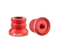 Lot de 2 écrous coniques à dégagement rapide M5 avec rondelles, en alliage d'aluminium antidérapant pour roue avant et arrière de vélo, pièces de rechange anodisées légères (rouge)