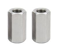 Lot de 2 écrous d'accouplement hexagonaux en acier inoxydable 304 M12 x 1,75 x 50 mm