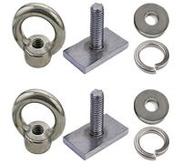 Lot de 2 écrous d'arrimage en acier inoxydable massif/robuste M8 - Compatible avec la plupart des systèmes de rails - Convient à la plupart des canaux T ou C