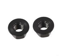 Lot de 2 écrous de moyeu M9 x 1 en aluminium 7075 pour pièces de roue de vélo, pour composants de voie fixes usinés CNC, légers pour fixations (noir)