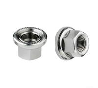 Lot de 2 écrous de roue en acier M9/M10 pour moyeux de vélo à pignon fixe, écrous antidérapants avec rondelles intégrées, fixations argentées pour roues avant et arrière (3/8)