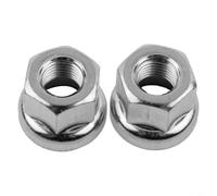 Lot de 2 écrous d'essieu M10 x 1,0 mm et M9 pour moyeux à engrenage fixe, vis de moyeu de roue de rechange pour essieu Cr-Mo, argent foncé (2 pièces M9)