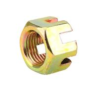 Lot de 2 écrous hexagonaux fendus M10/M12/M14/M16/M20, écrou crénelé for rotule d'essieu arrière moto 50cc à 250cc(M10)