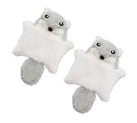Lot de 2 écureuils en peluche pour chats avec papier froissé pour la curiosité des animaux de compagnie et les instincts de chasse, idéal pour une utilisation en intérieur, les chats d ' interaction