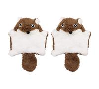 Lot de 2 écureuils en peluche pour chats avec papier froissé pour la curiosité des animaux de compagnie et les instincts de chasse, idéal pour une utilisation en intérieur, les chats d ' interaction