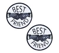 Lot de 2 écussons amusants « Best Friend » avec Hook and Loop Soutenir pour vêtements, sacs, sac à dos, uniforme, gilet, harnais pour chien, militaire, tactique, motard, décoration de moto
