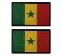Lot de 2 écussons brodés AliPlus avec motif drapeau du Sénégal