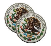 Lot de 2 écussons brodés AliPlus mexicains tactiques militaires avec crochet et boucle (blanc)