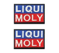 Lot de 2 écussons brodés amusants compatibles avec Liqui Moly Hook et Loop - Écusson brodé amusant pour vêtements, vestes, sacs à dos, gilet, uniformes, voyages, aventures, motards, bricolage
