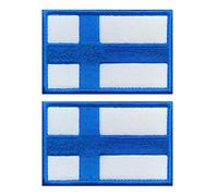 Lot de 2 écussons brodés avec drapeau de la Finlande,8x5.1 cm,Drapeau nordique finlandais,Emblème à coudre,Attaches à boucle et crochet à attacher au sac à dos tactique, vêtement et équipement