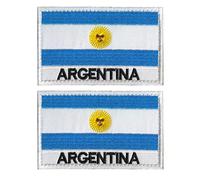 Lot de 2 écussons brodés avec drapeau de l'Argentine d'AliPlus - Tactique militaire - Fermeture à crochet et boucle (Argentine)
