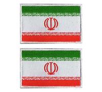 Lot de 2 écussons brodés avec drapeau de l'Iran et crochet