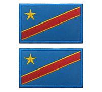 Lot de 2 écussons brodés avec drapeau du Congo AliPlus