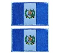 Lot de 2 écussons brodés avec drapeau du Guatemala AliPlus - Style militaire - Patch de moral - Crochet et boucle